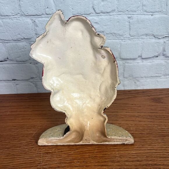 Vintage Cast Iron Santa Holding a Tree & present Door Stop 6.5” x 9” x 2.5” - Picture 4 of 5